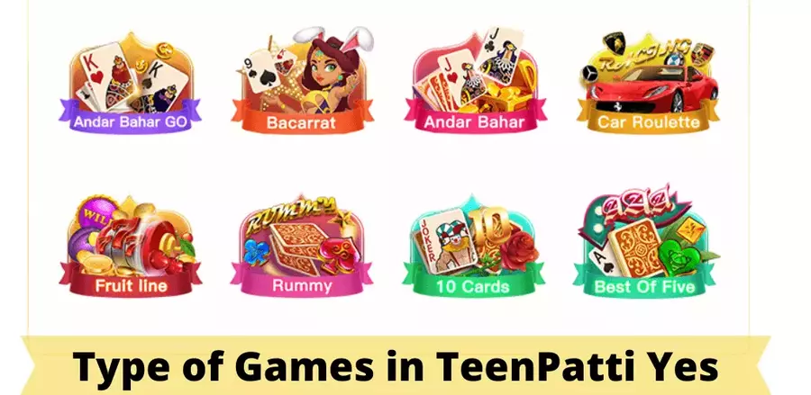 Type of Games in Teenpatti Yes