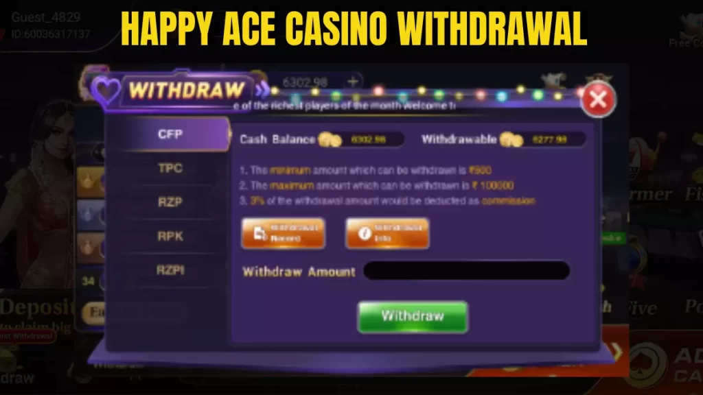 Happy Ace Casino Withdrawal