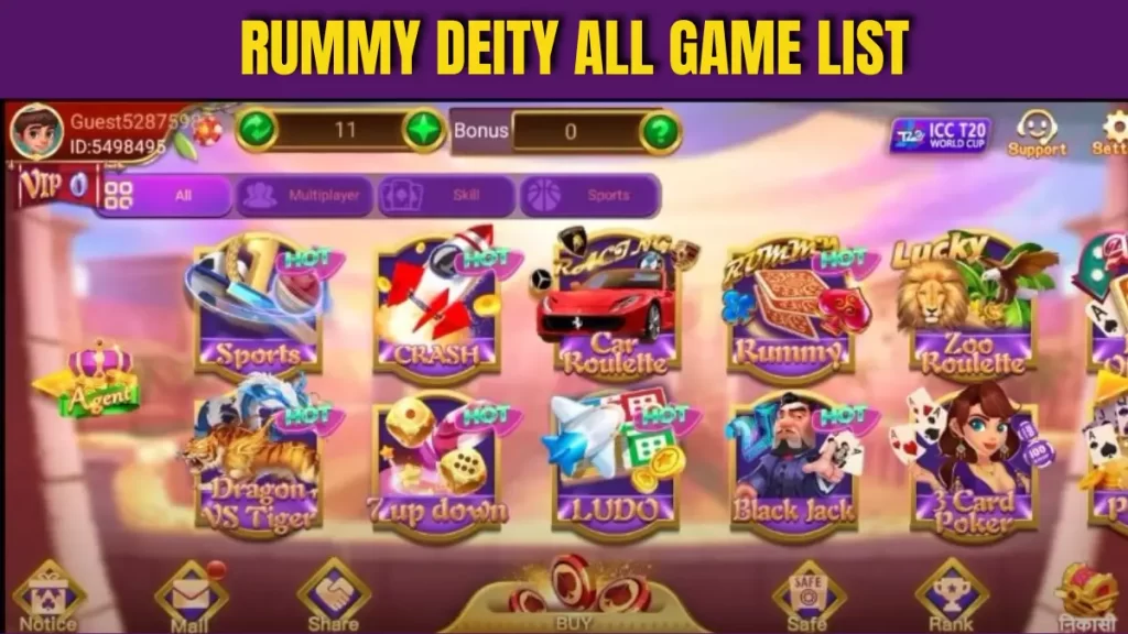 Rummy Deity Game List, Rummy Deity All Game List