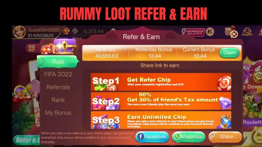 Rummy Loot Refer & Earn