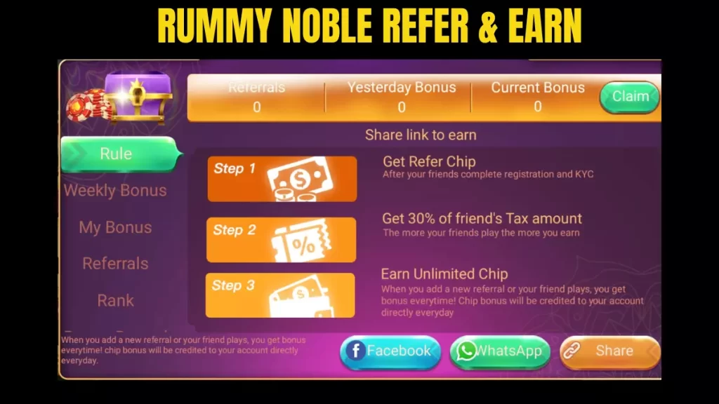 Rummy Noble Refer & Earn
