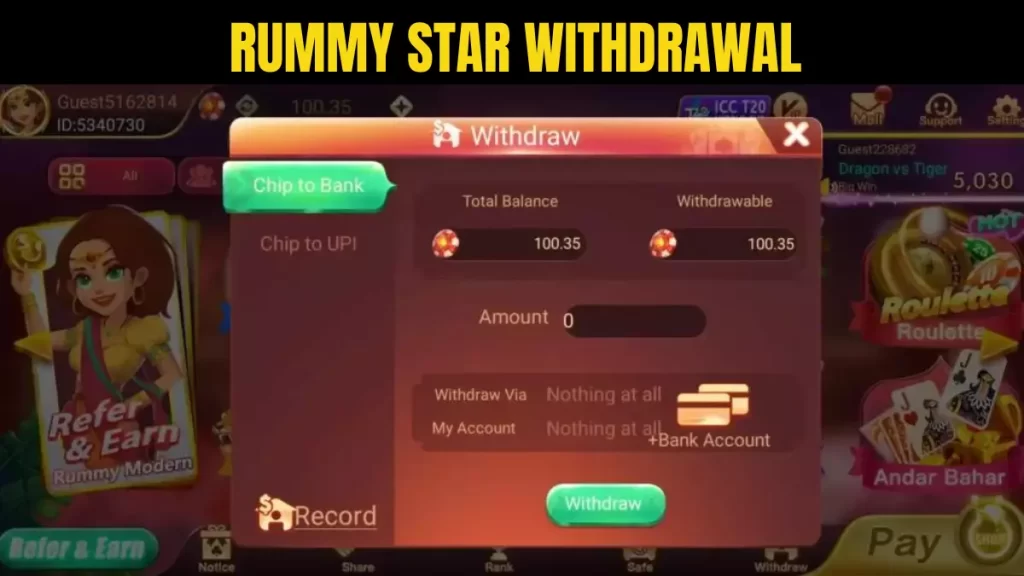 Star Rummy Withdrawal, Rummy Star Payment Proof