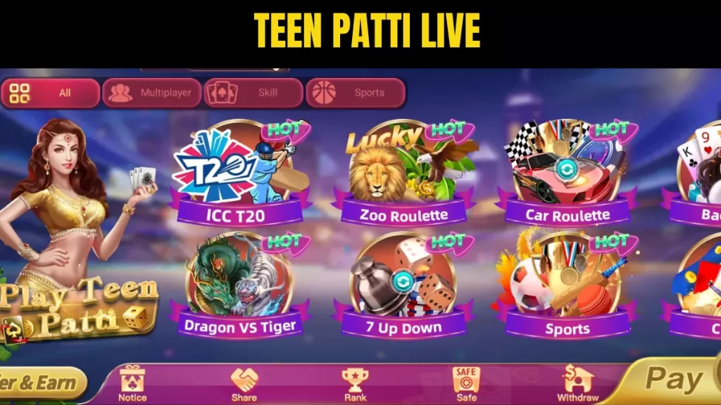 Teen Patti Live Pocker, Teen Patti Live All Game List