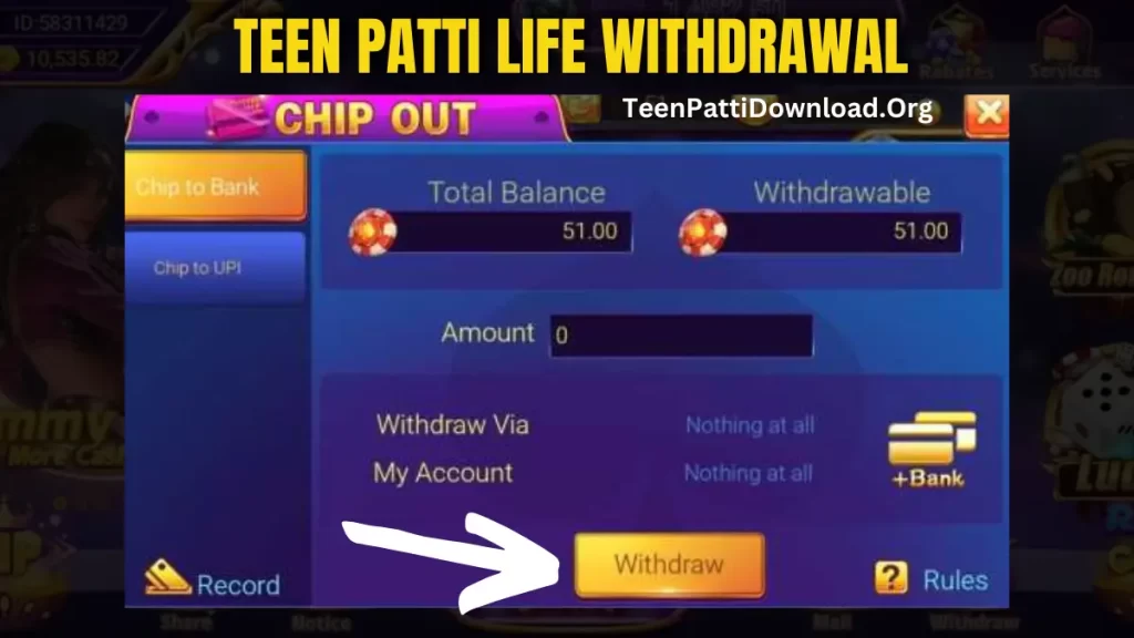 Teen Patti Life Withdrawal