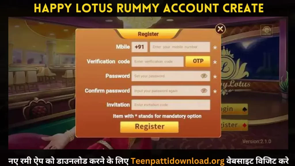 How to Create Account in Happy Lotus Apk