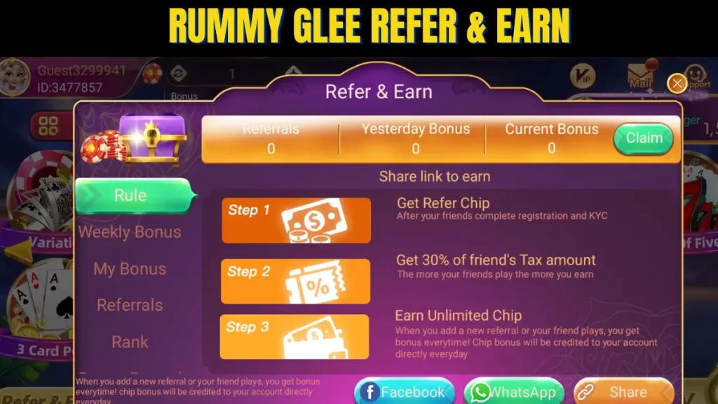 Rummy Glee Refer & Earn