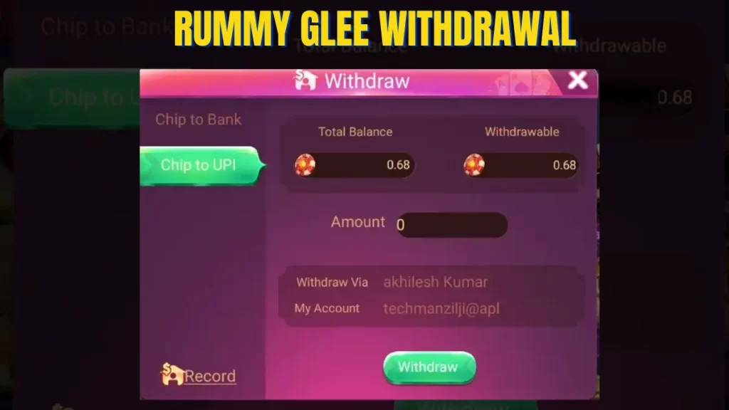 Rummy Glee Withdrawal
