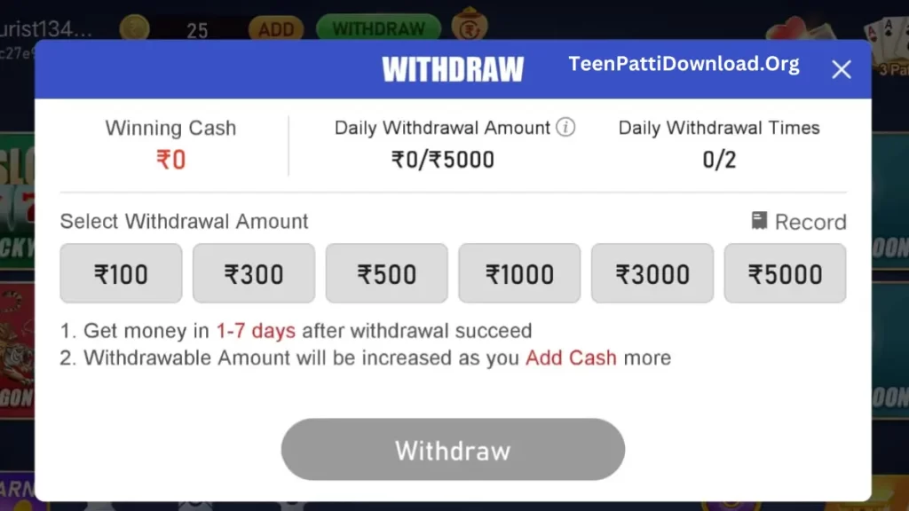 How To Withdrawal In Rummy Baba APK