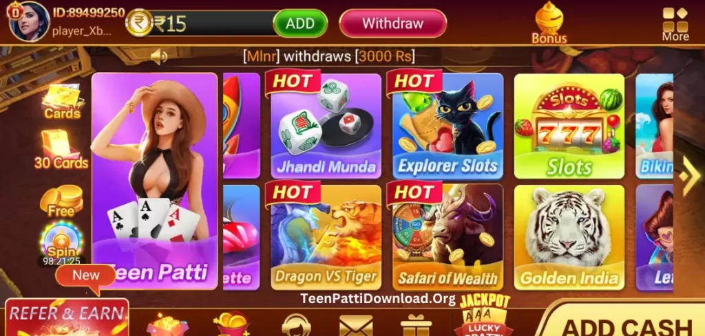 Which games are available Teen Patti Master Gold